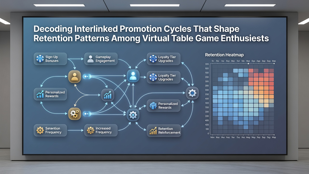Graph depicting retention patterns influenced by chained promotions in virtual table game platforms