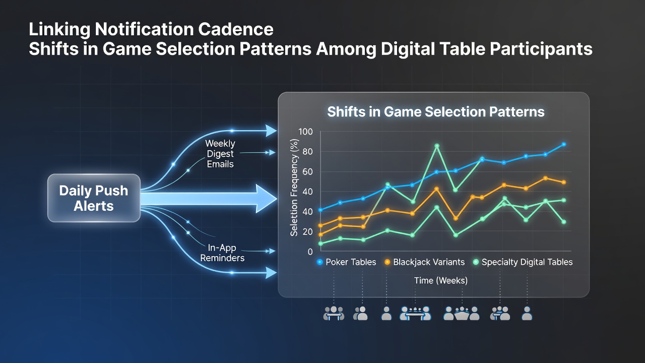 Digital table game interface showing notification settings and game selection options on a mobile screen