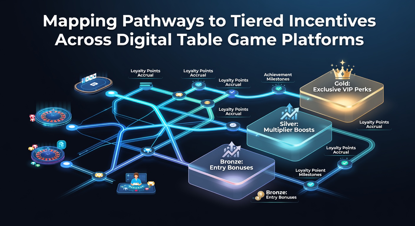 Digital table game interface showing tier progression and incentive pathways on a modern online platform