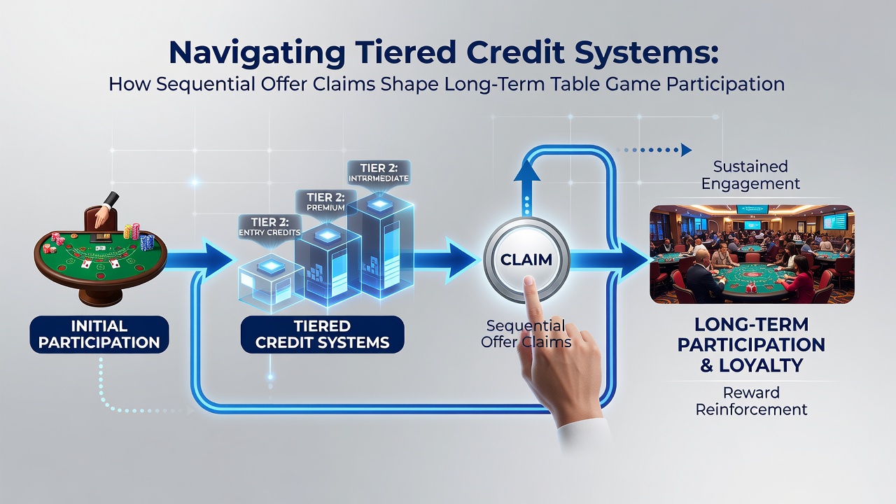Graph illustrating increased table game session frequency among players who follow sequential credit offer paths over 18 months
