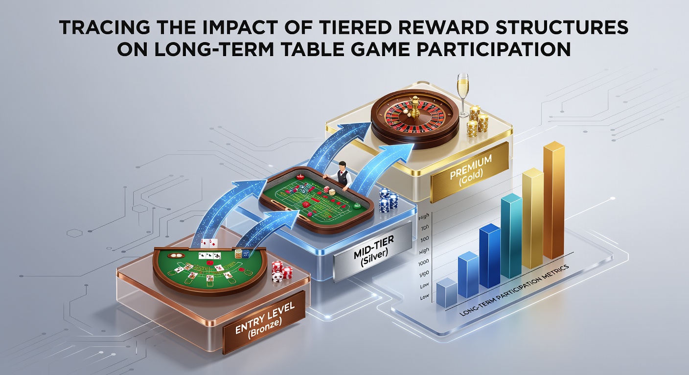 Tiered reward structures displayed on a digital table game interface showing multiple loyalty levels and point accumulation