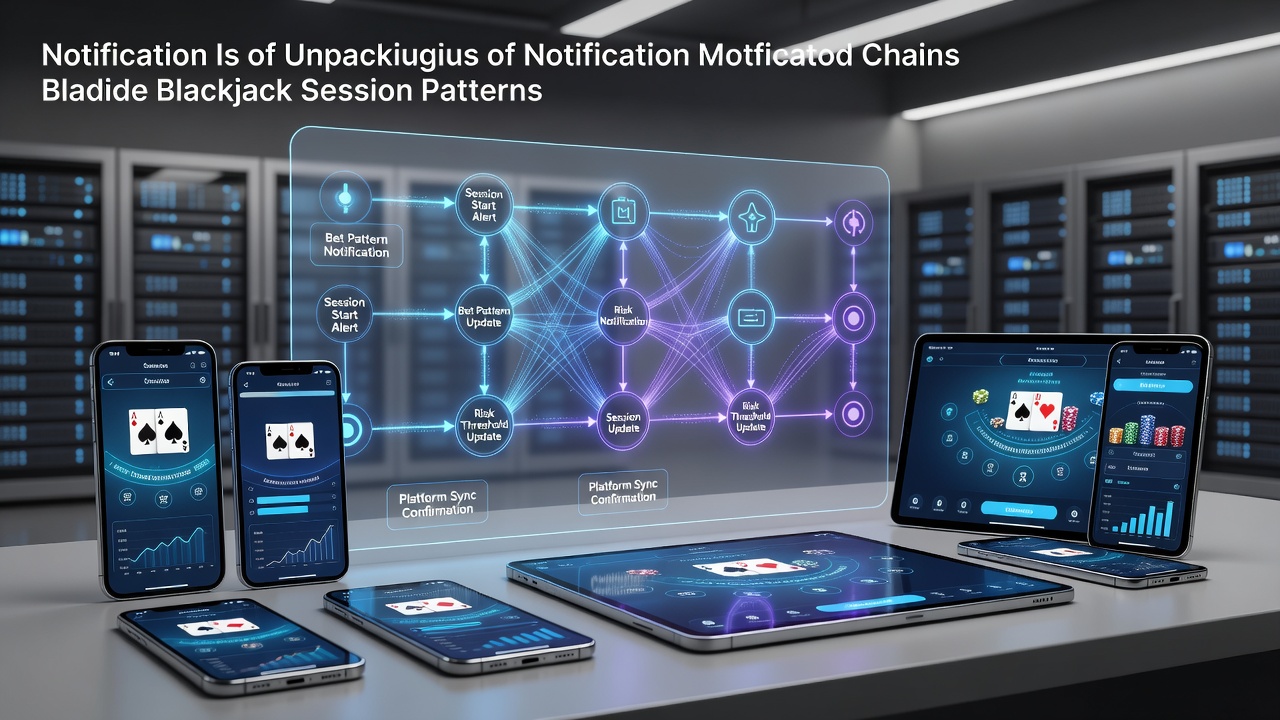 Illustration of notification chains influencing blackjack sessions on linked mobile platforms